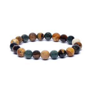 Bracelet en Jaspe Kambaba, Œil de Tigre & Jaspe Paysage