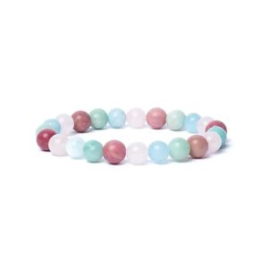 Bracelet Aigue-Marine, Quartz Rose, Amazonite & Thulite