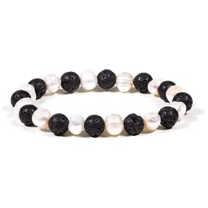 Bracelet en Lave et Perles