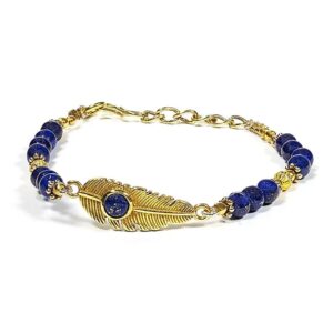 Bracelet Plume avec Lapis Lazuli